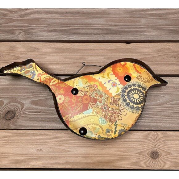 Rustic Metal Bird Tray Wall Hanging Decor 26” Long Farmhouse Accent Boho - Picture 1 of 14